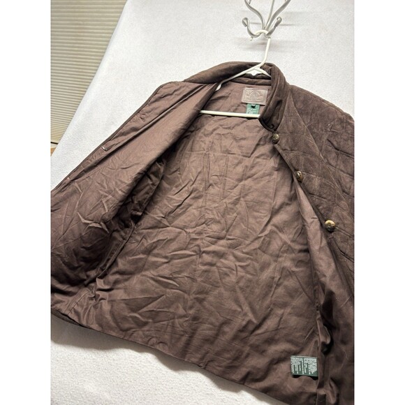 Lauren Ralph Lauren Barn Jacket Equestrian Faux Suede Quilted Women's L Brown - Picture 5 of 7